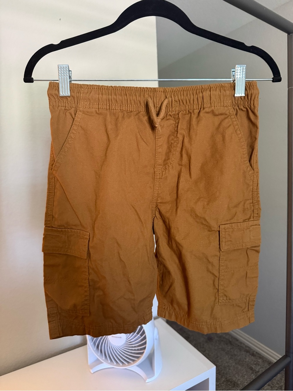 Boys Cargo Shorts in Brown - Elastic Waist